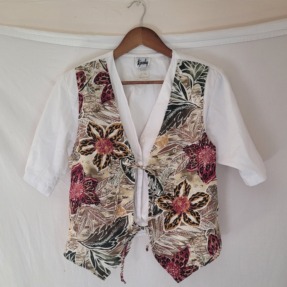 White button up with vest